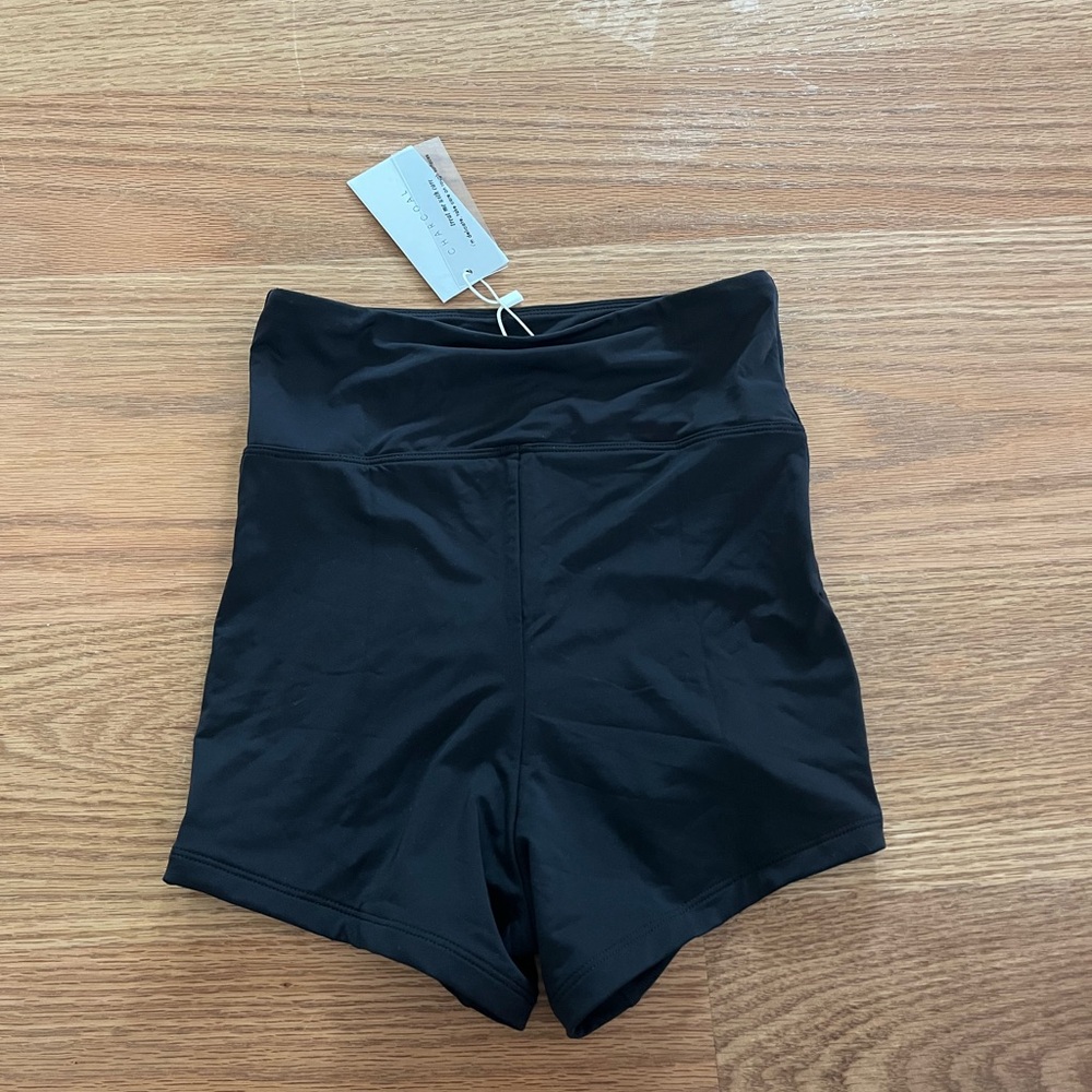 Black boyshort bikini bottom